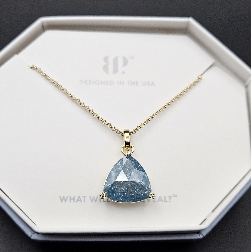 Bomb Party NK70046 "Eternial Pursuit" London Blue Sapphire Ice Crystal Necklace